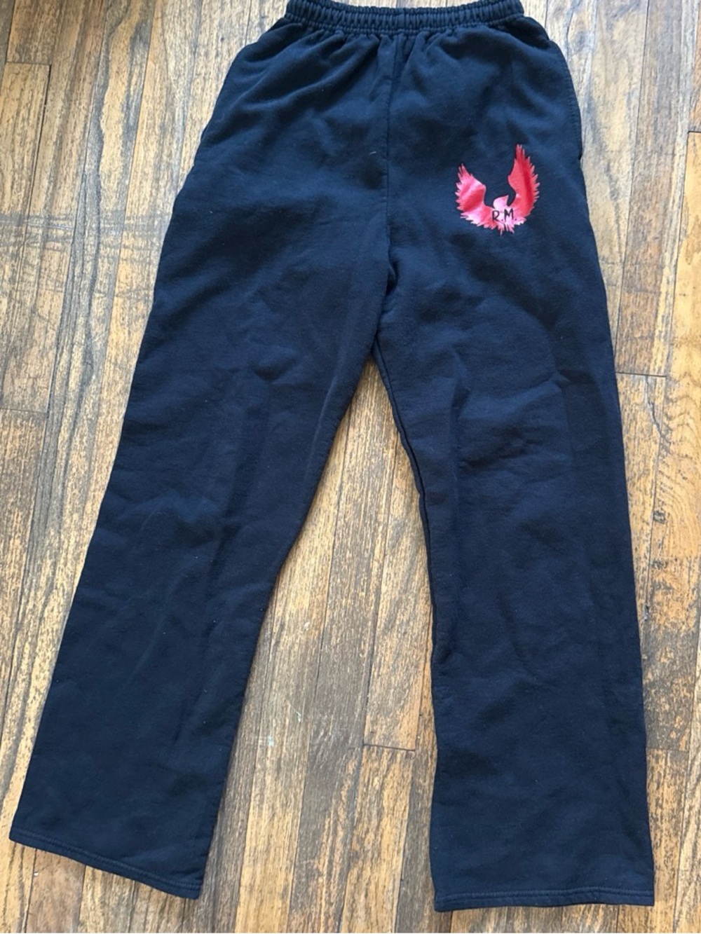 Jerzees Black Sweatpants with Red Wing Emblem
